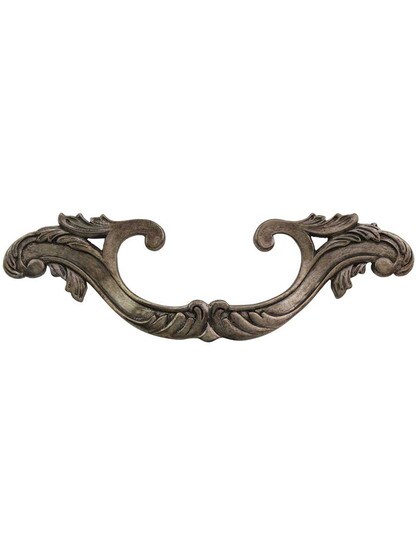 French Court Drawer Pull - 5 3/8 inch Center-to-Center in Monticello Silver.